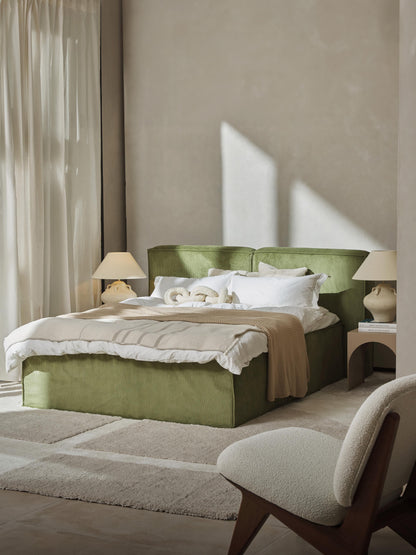 Lenquist Box Spring Bed in Corduroy