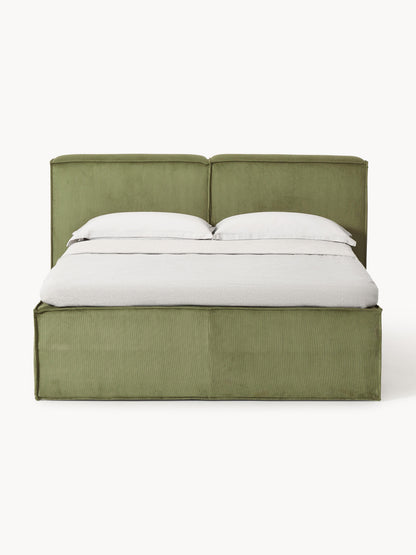Lenquist Box Spring Bed in Corduroy
