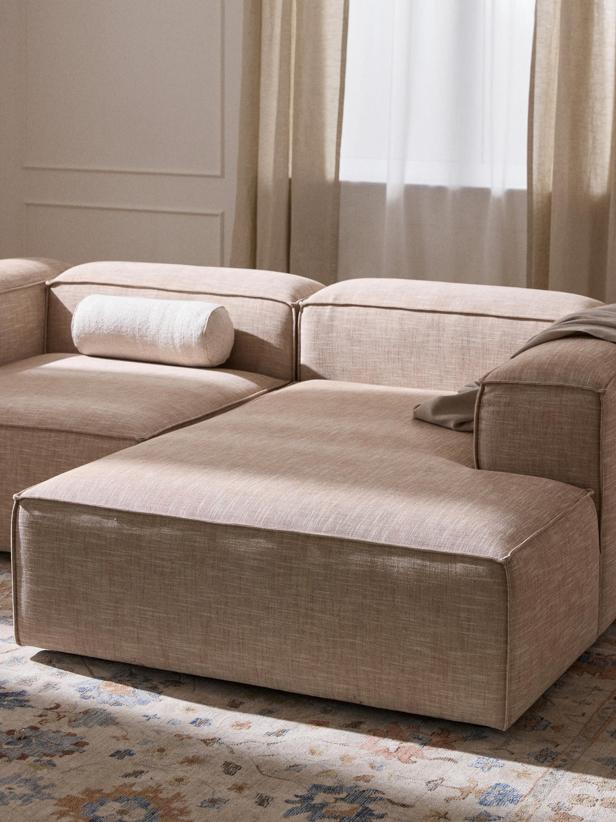 Lenquist Linen Blend Ottoman Corner Module