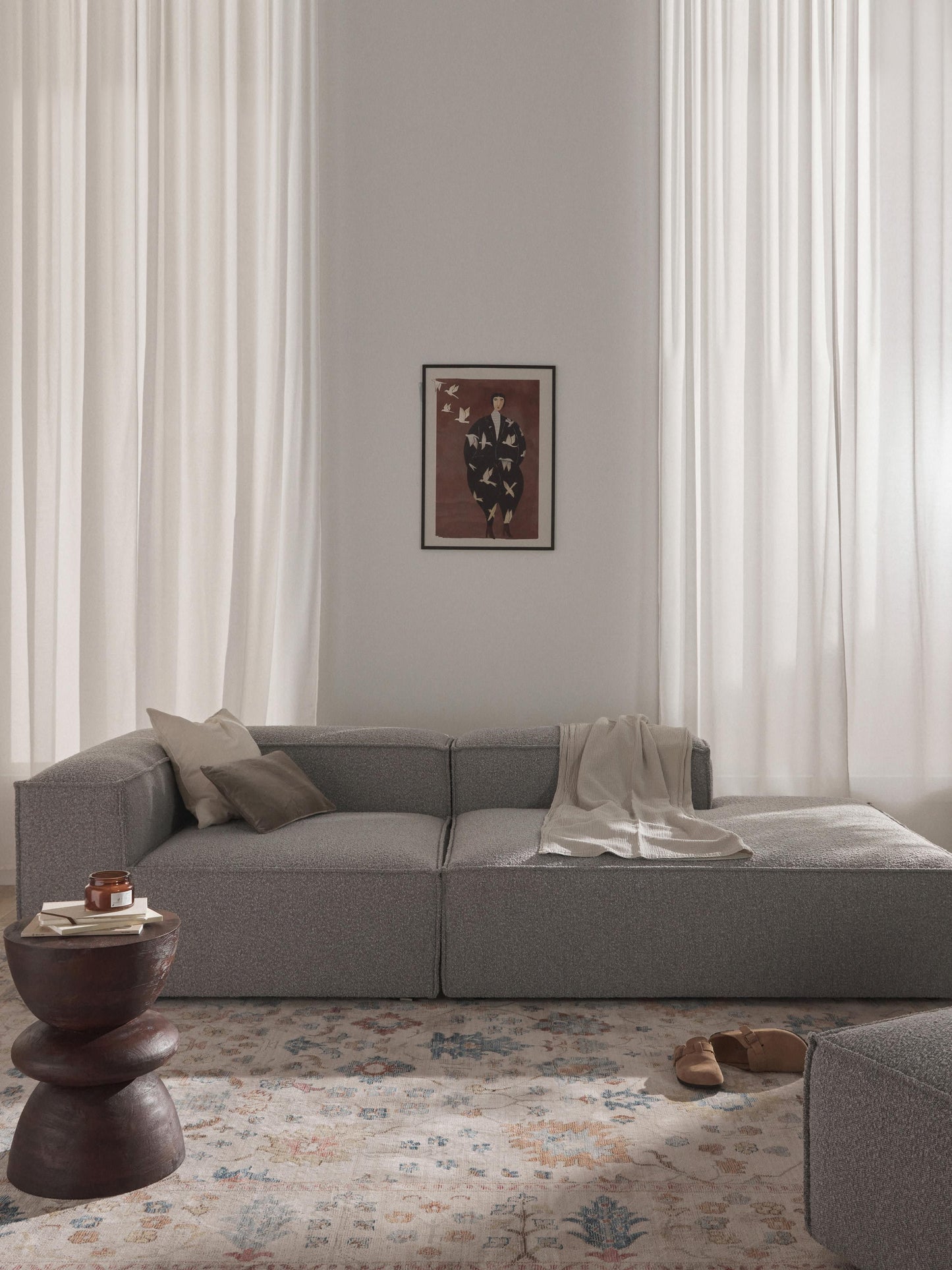 Lenquist Modular Bouclé Ottoman