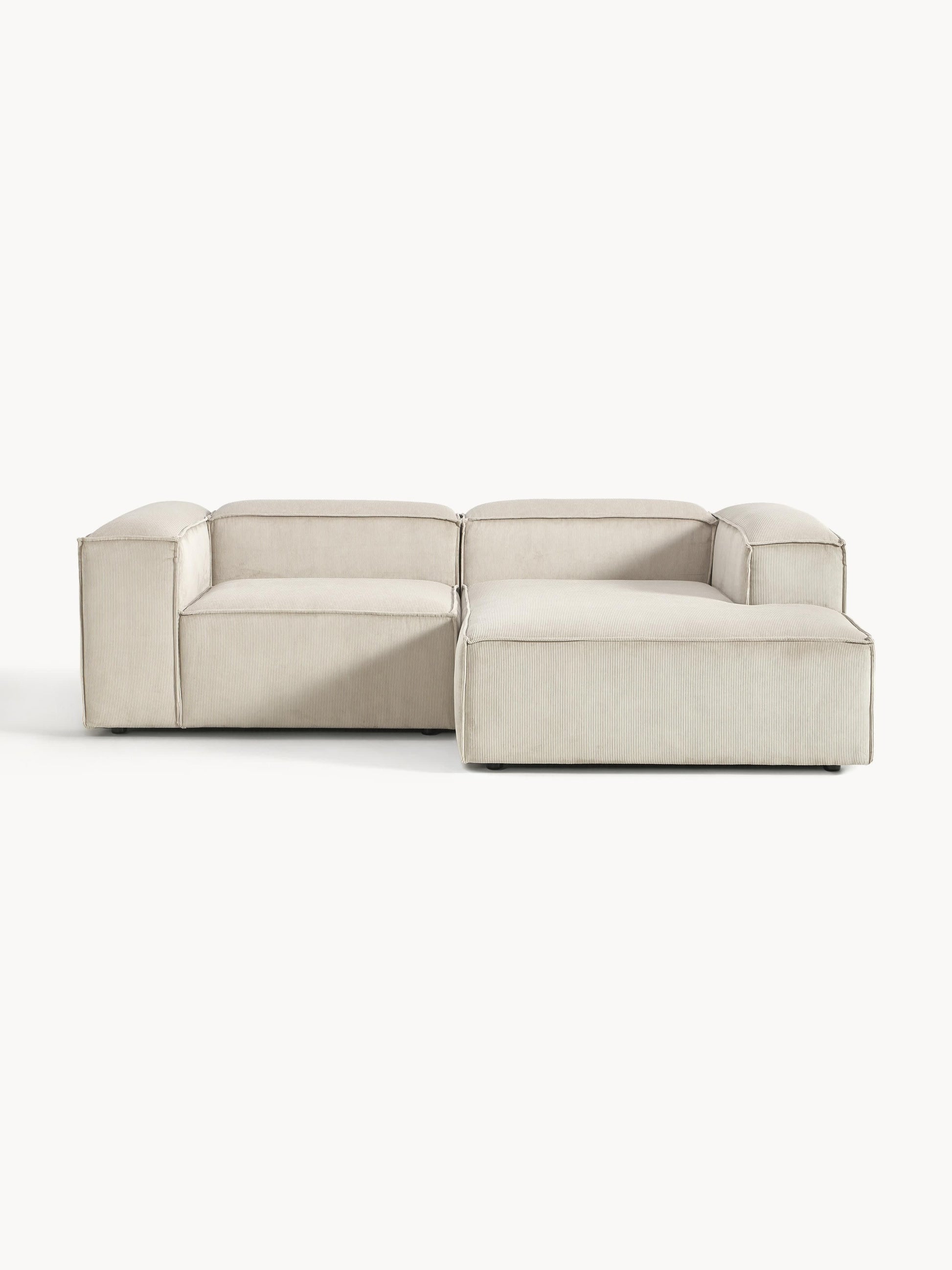 Lenquist Modular Corduroy Corner Sofa, 2-Seater
