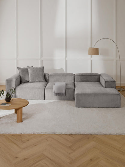 Lenquist Modular Corduroy Corner Sofa (4-Seater)