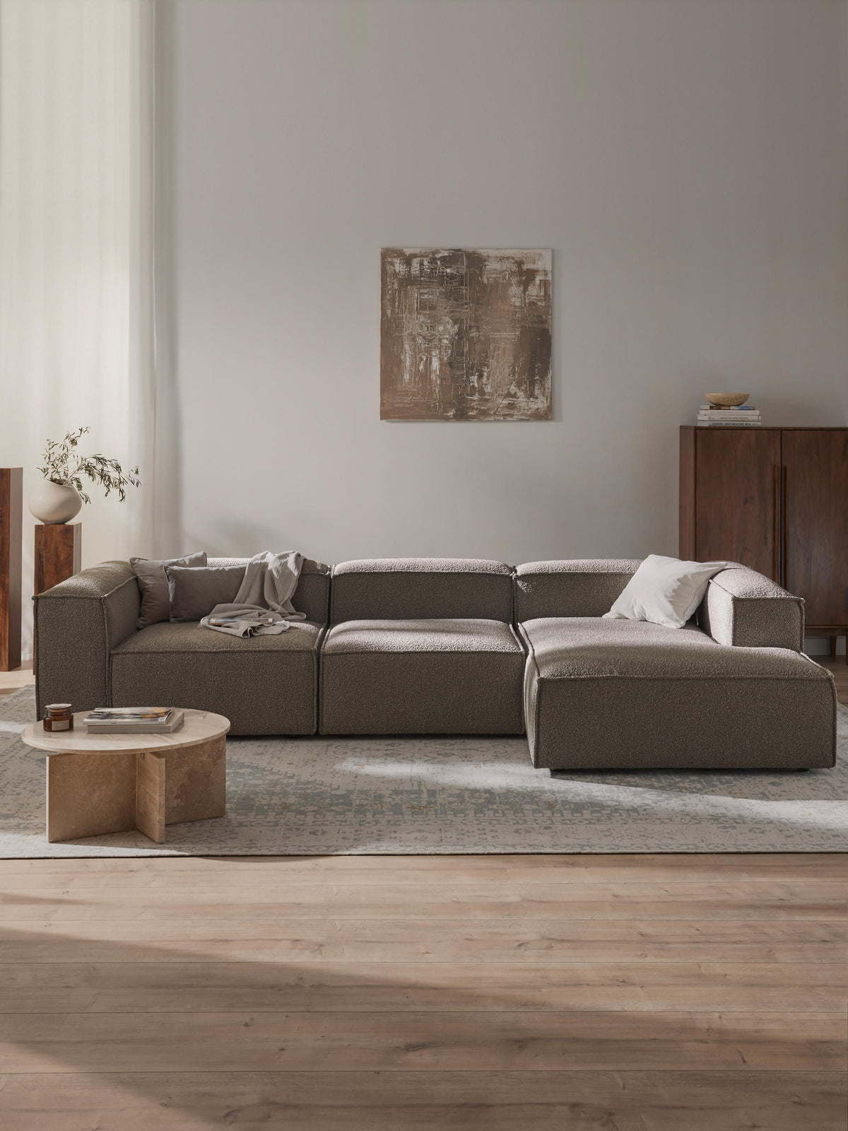 Lenquist Modular Corner Sofa in Bouclé, 4-Seater