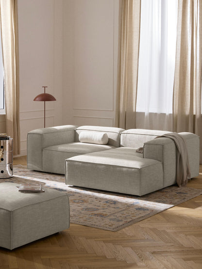 Lenquist Modular Linen Blend Corner Sofa, 2-Seater