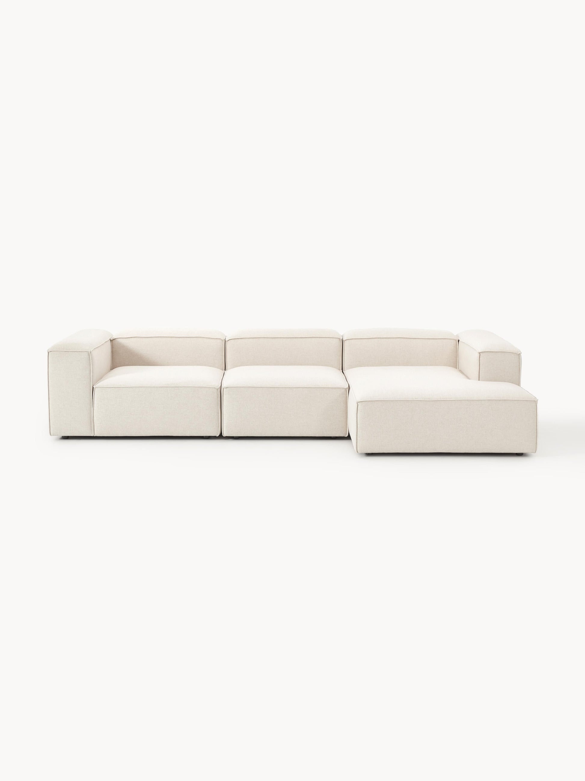 Lenquist Modular Linen Blend Corner Sofa, 4-Seater