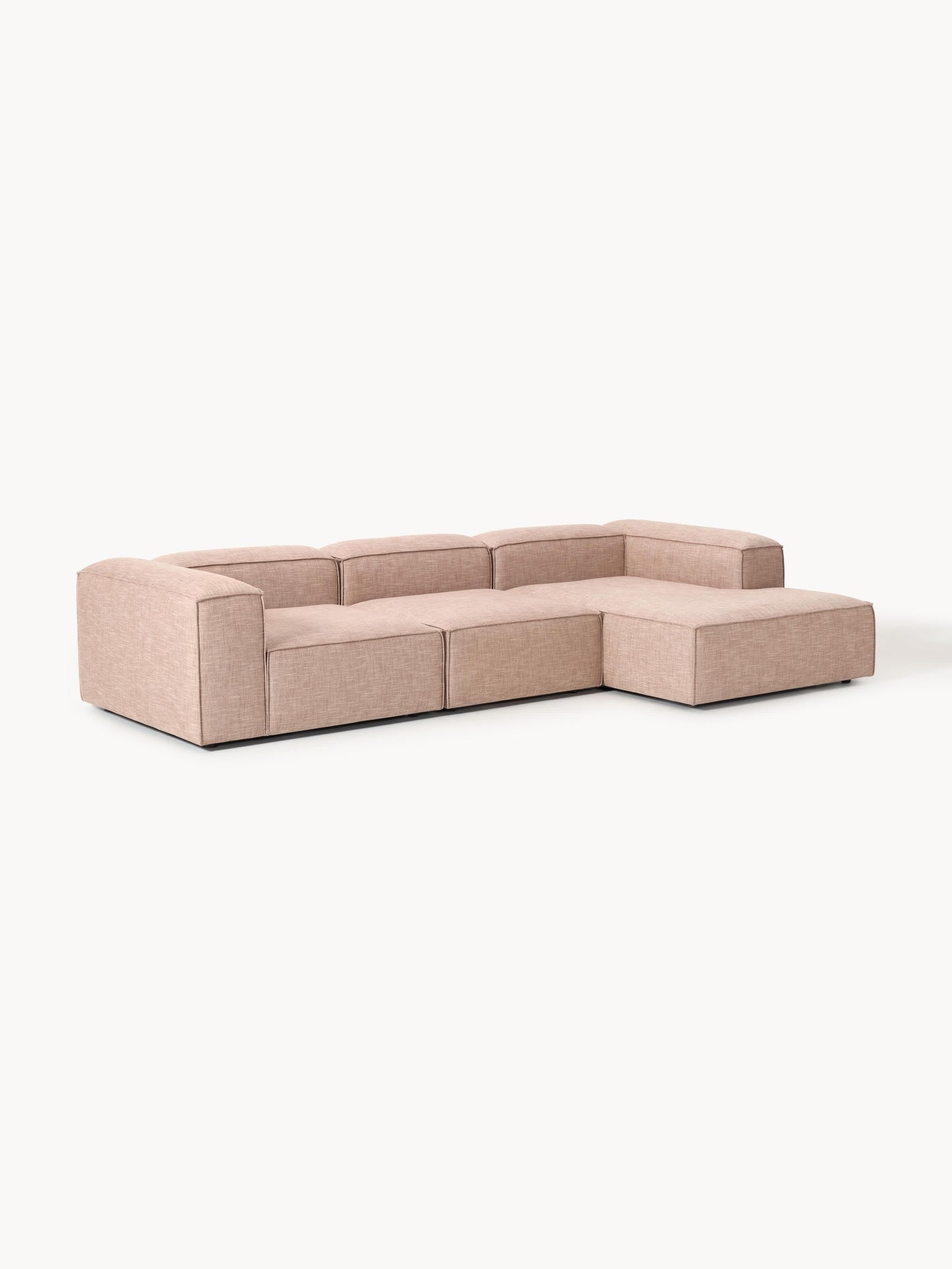 Lenquist Modular Linen Blend Corner Sofa, 4-Seater