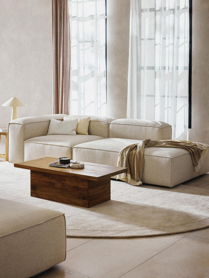 Lenquist Modular Linen Blend Ottoman