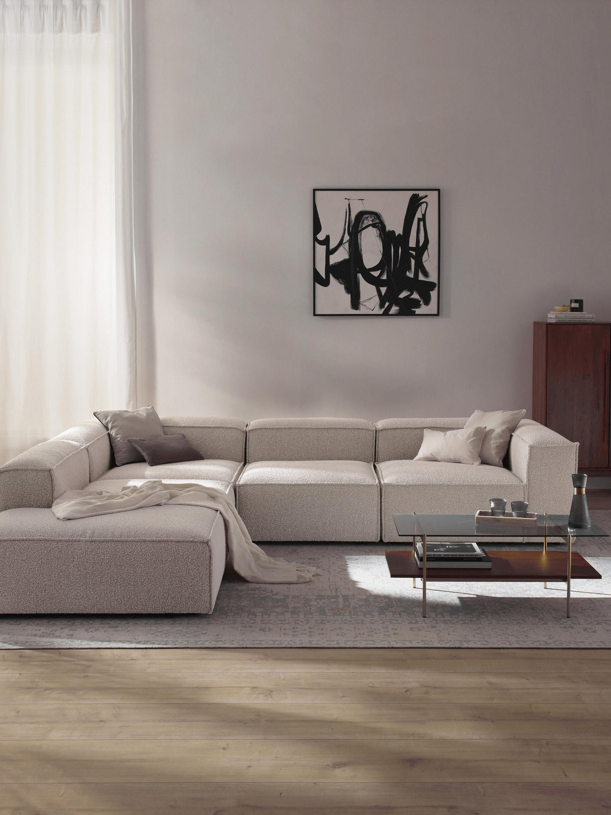 Lenquist Modular XL Corner Sofa (4-Seater) in Bouclé