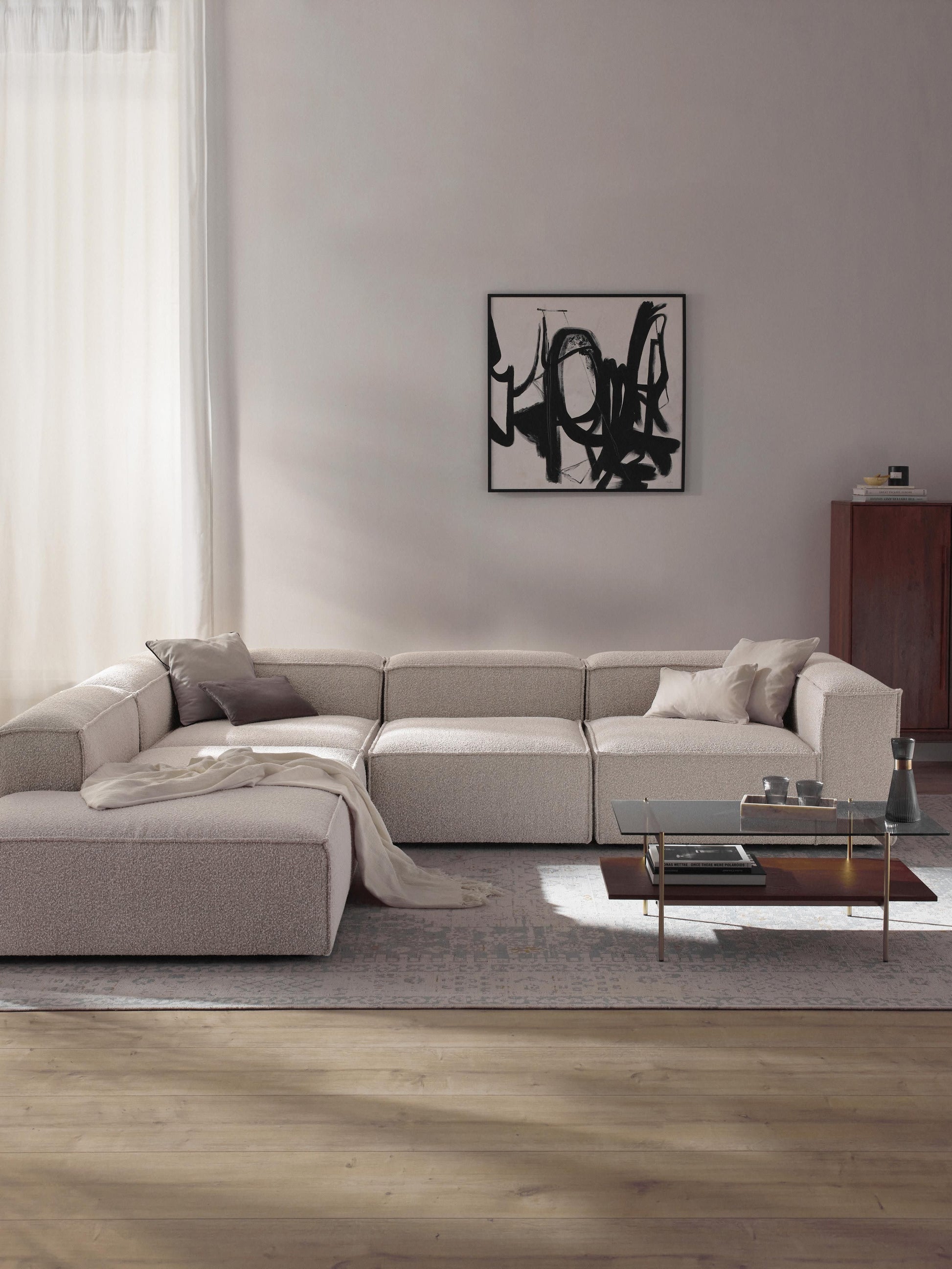 Lenquist Modular XL Corner Sofa (4-Seater) in Bouclé