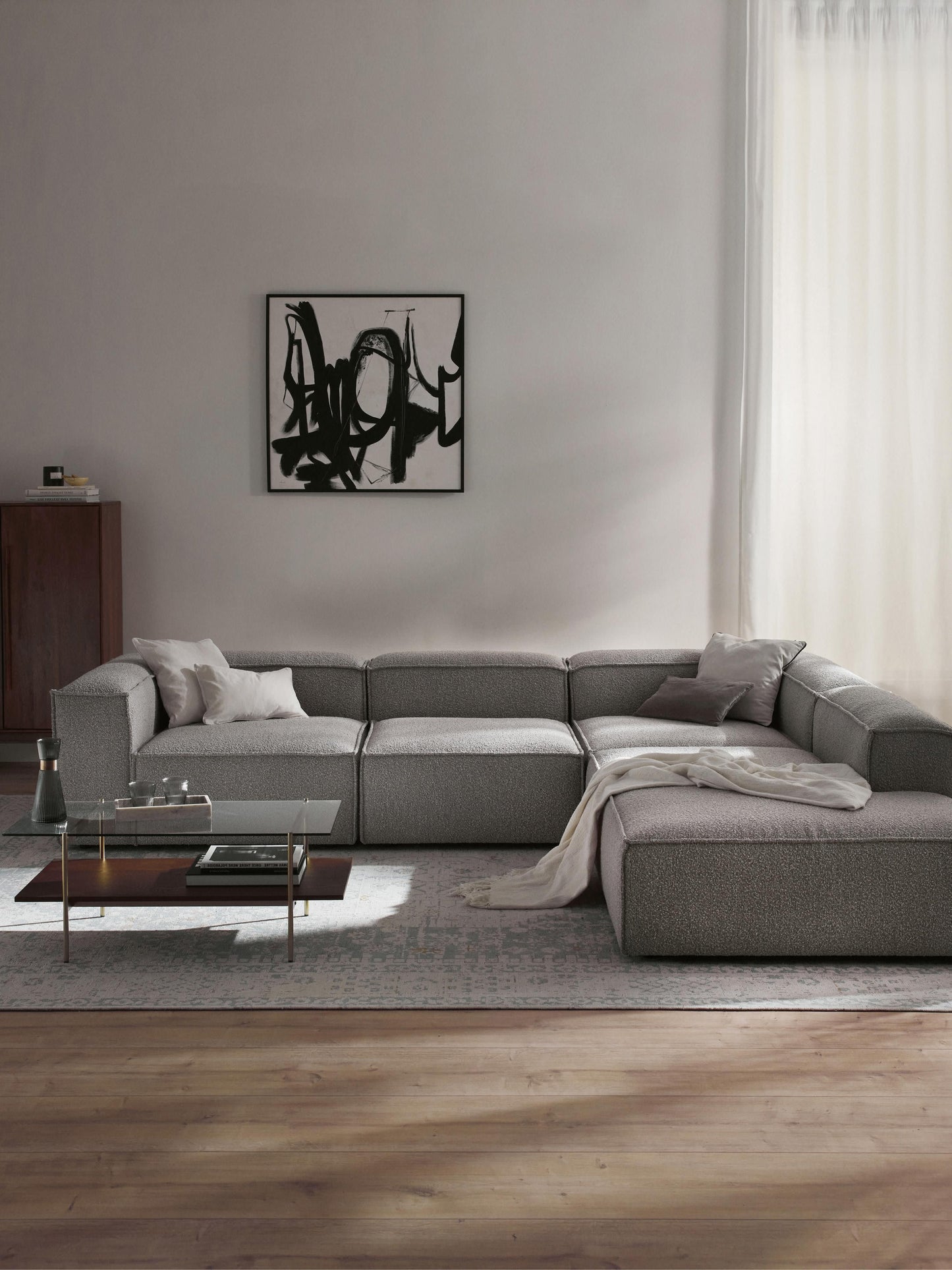Lenquist Modular XL Corner Sofa (4-Seater) in Bouclé