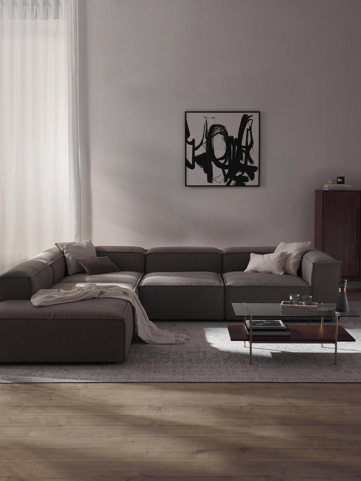 Lenquist Modular XL Corner Sofa (4-Seater) in Bouclé