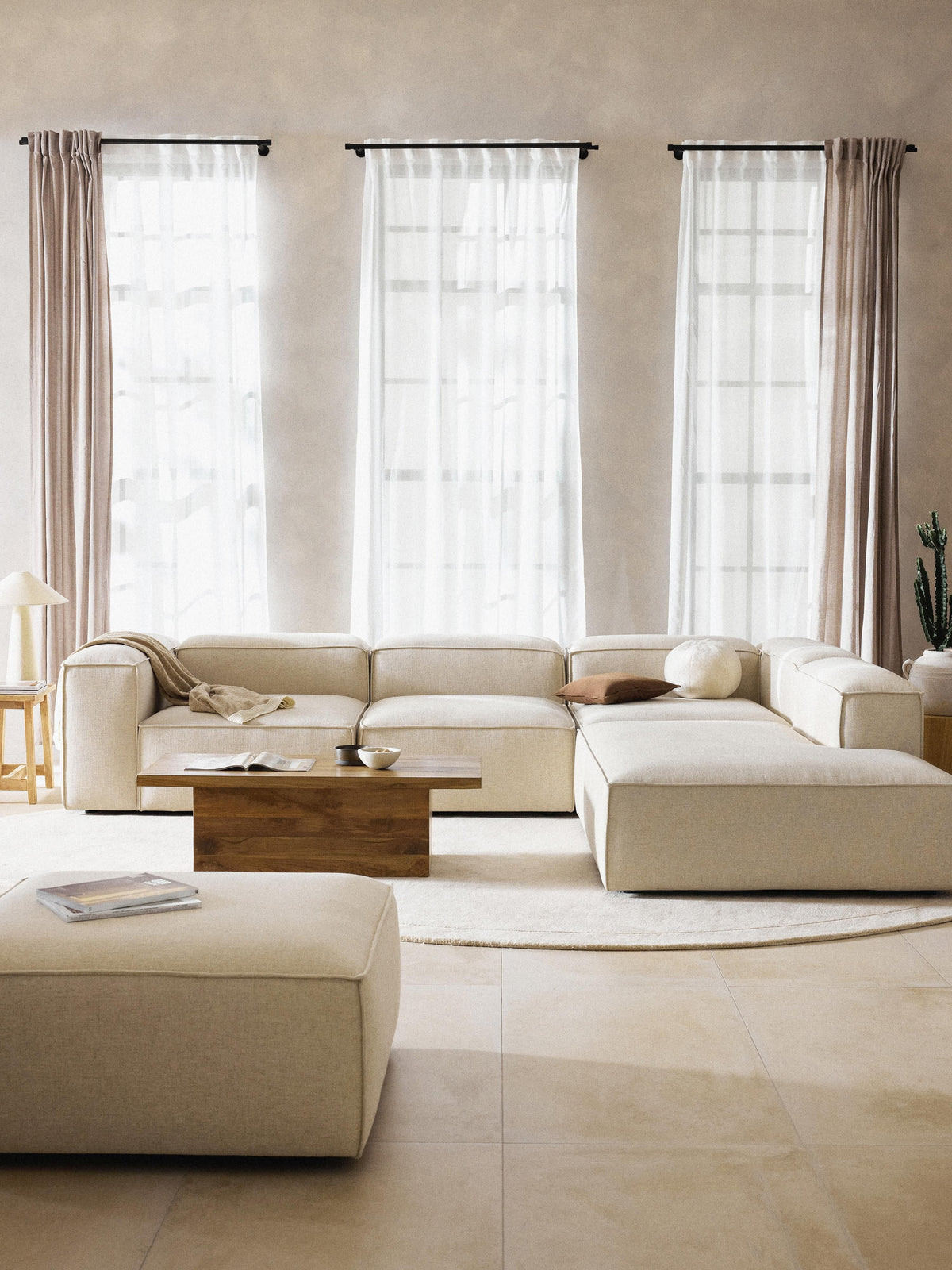 Lenquist Modular XL Corner Sofa (4-Seater) in Linen Blend