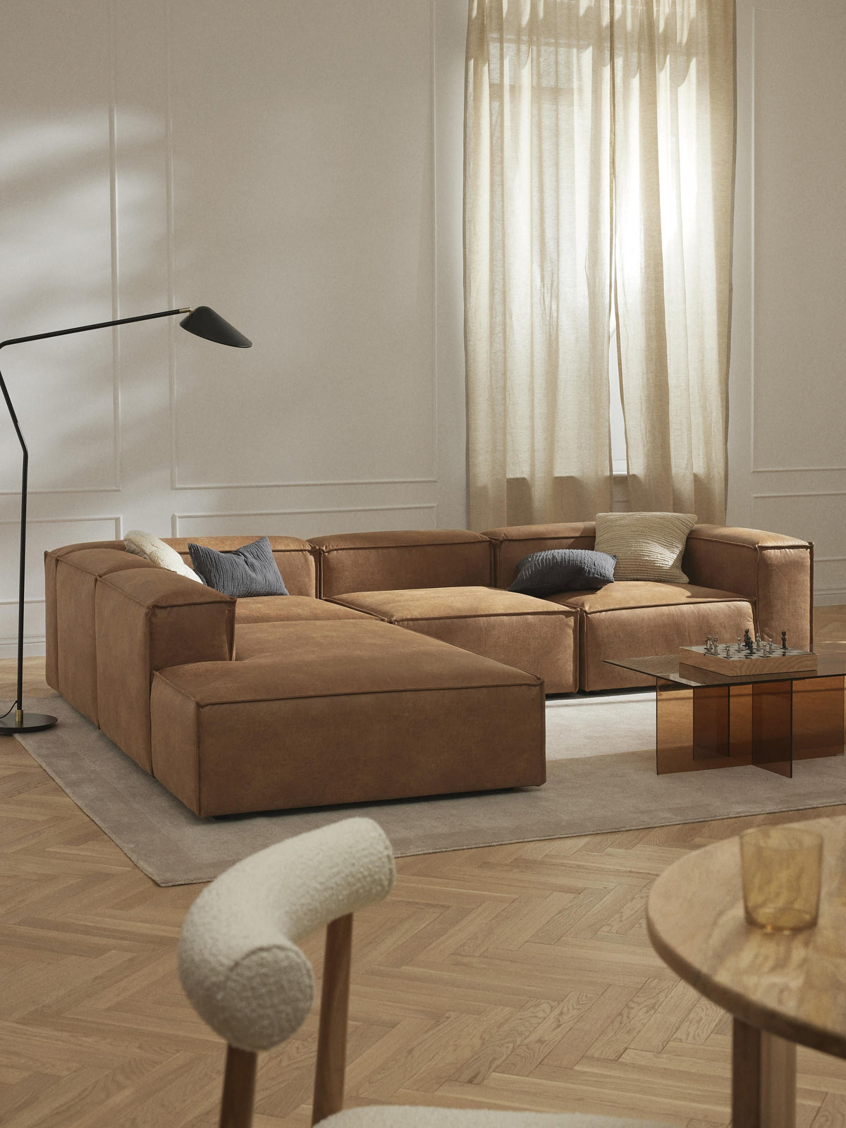 Lenquist Modular XL Leather Corner Sofa (4-Seater)