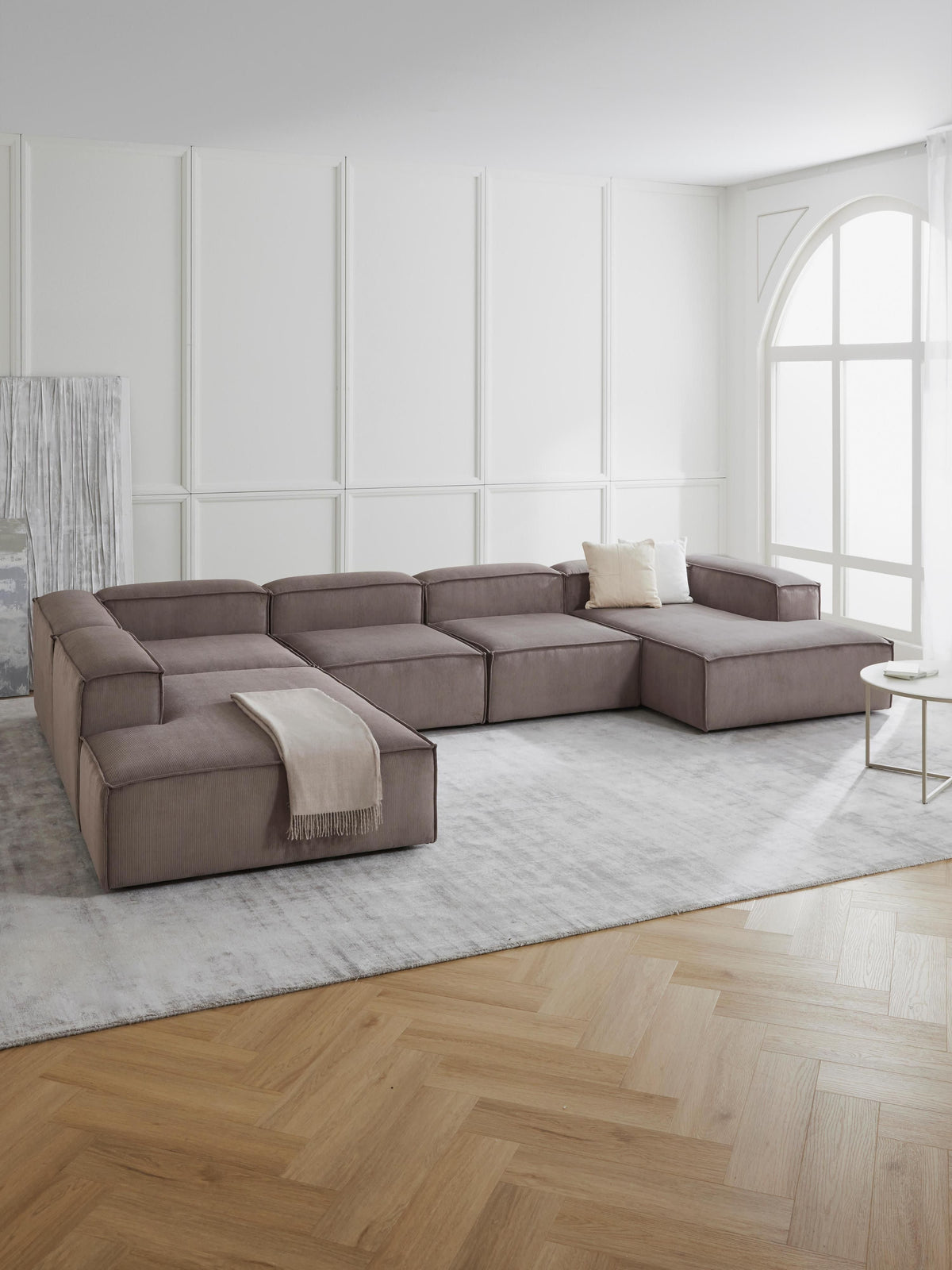Lenquist Ottoman Corner Module in Corduroy