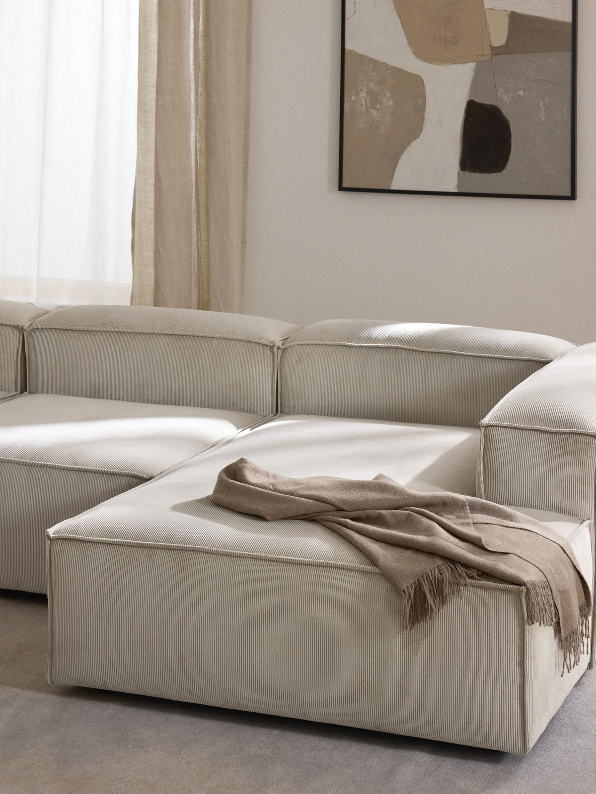Lenquist Ottoman Corner Module in Corduroy