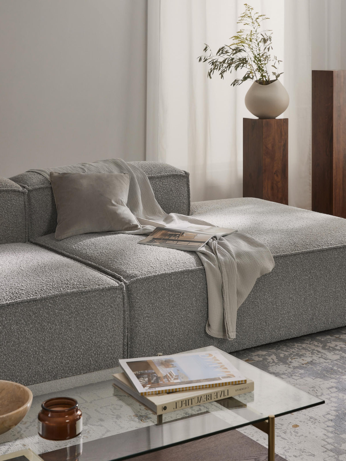 Lenquist Ottoman Module in Bouclé