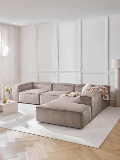 Lenquist XL Modular Corner Sofa in Corduroy, 4-Seater