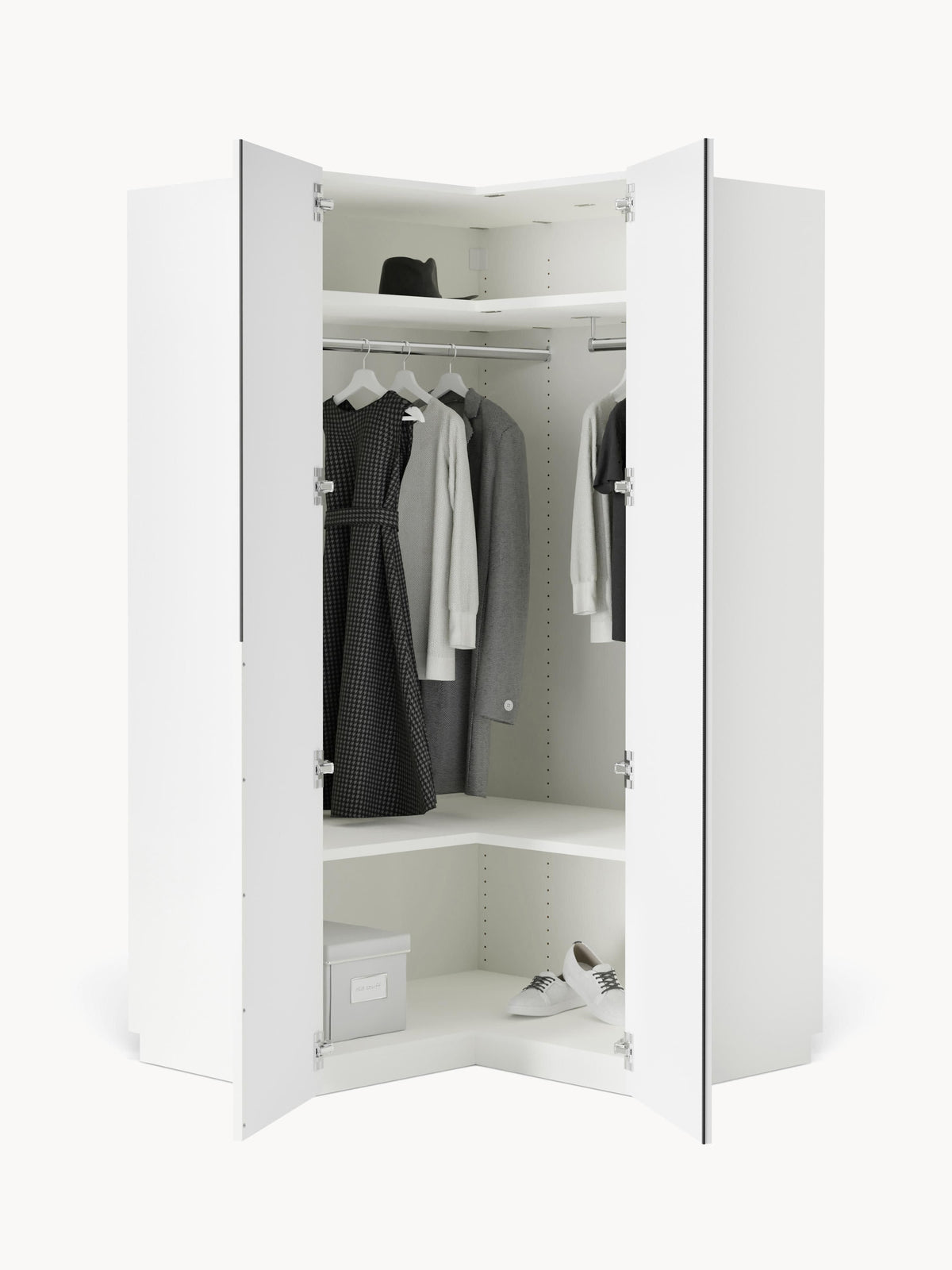 Leomarch Modular Corner Wardrobe, 115 cm Wide, in Various Sizes