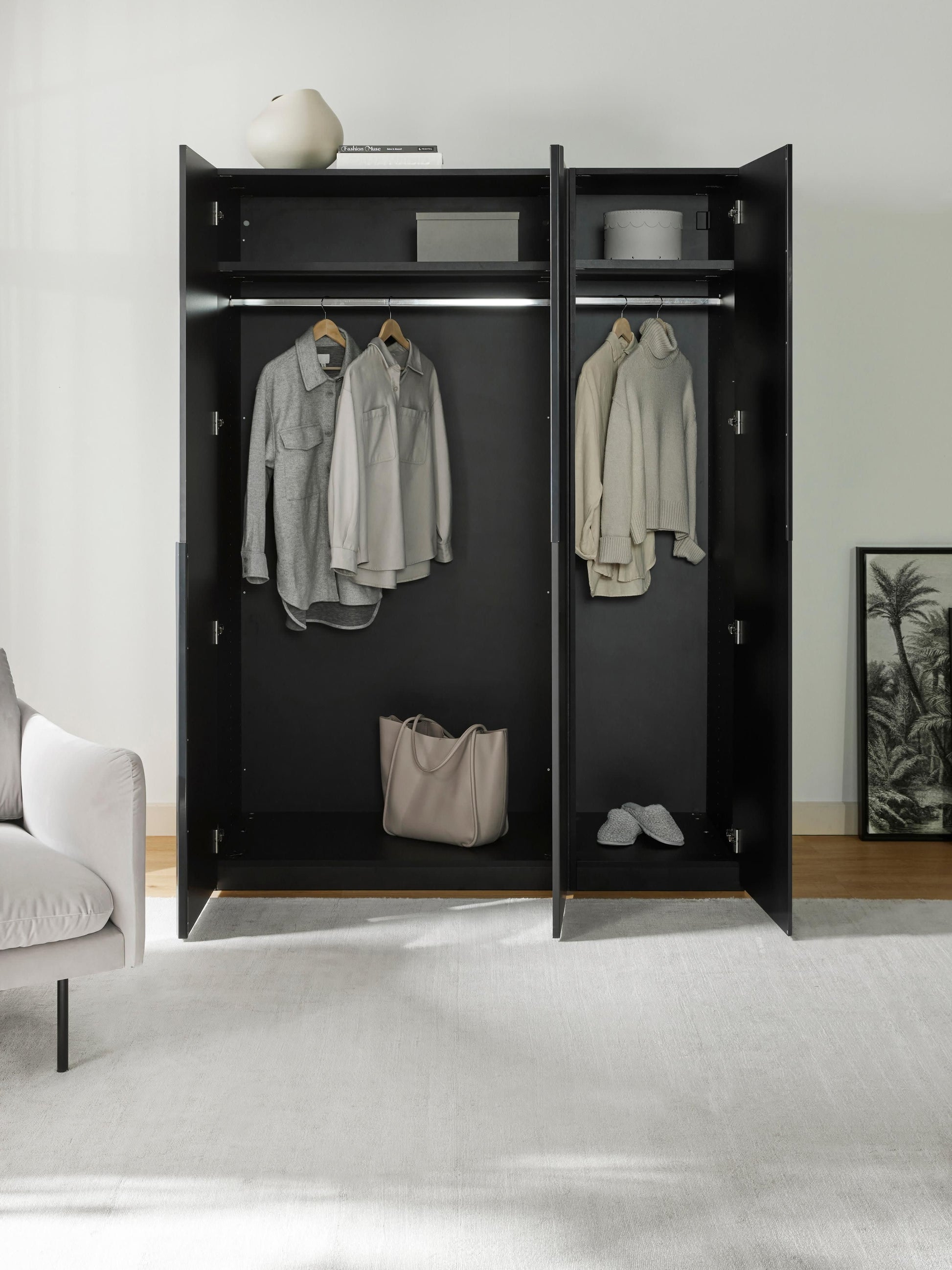 Leomarch Modular Hinged-Door Wardrobe, 150 cm Wide, in Various Sizes