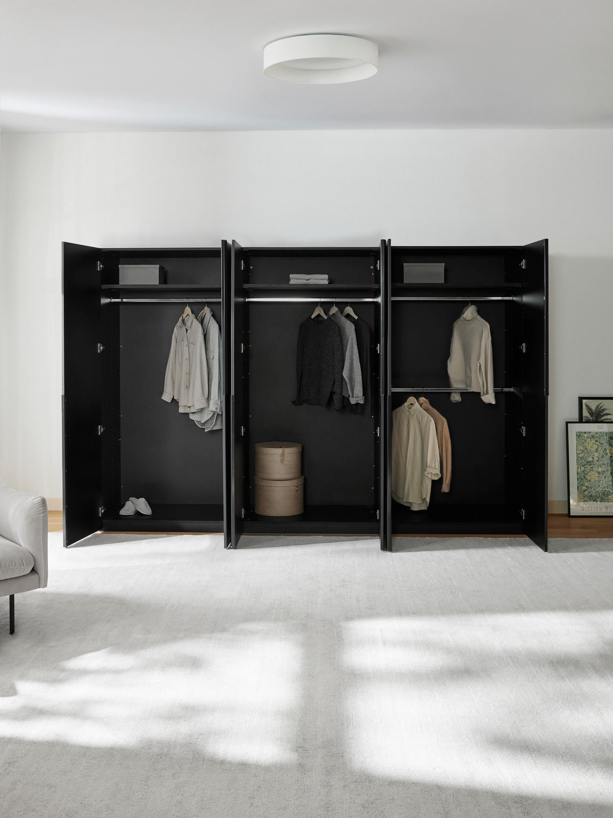 Leomarch Modular Hinged-Door Wardrobe, 300 cm Wide, in Various Sizes