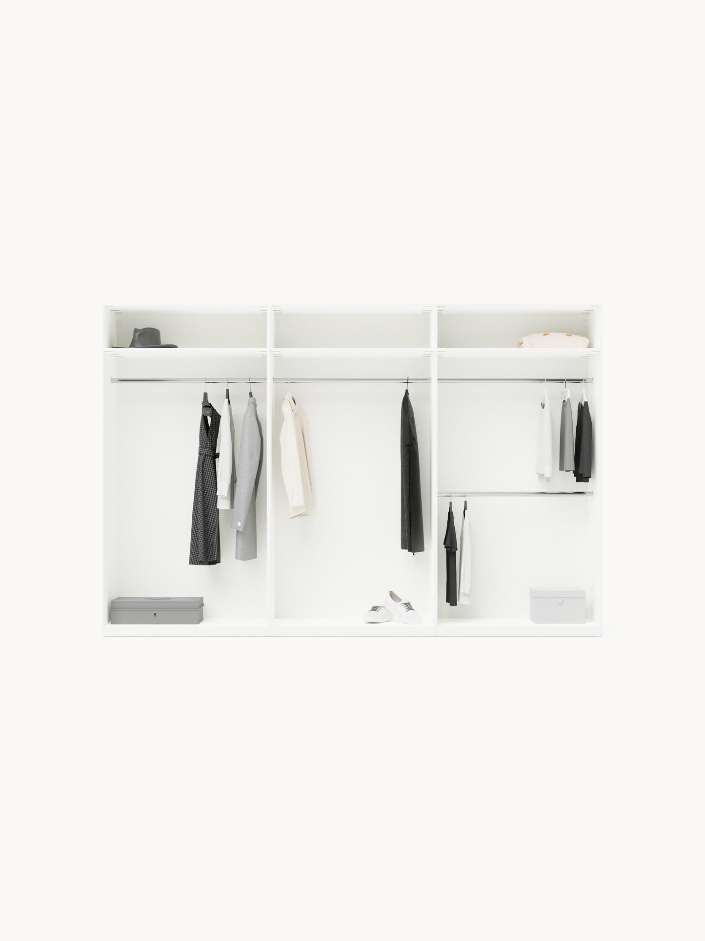 Leomarch Modular Hinged-Door Wardrobe, 300 cm Wide, in Various Sizes