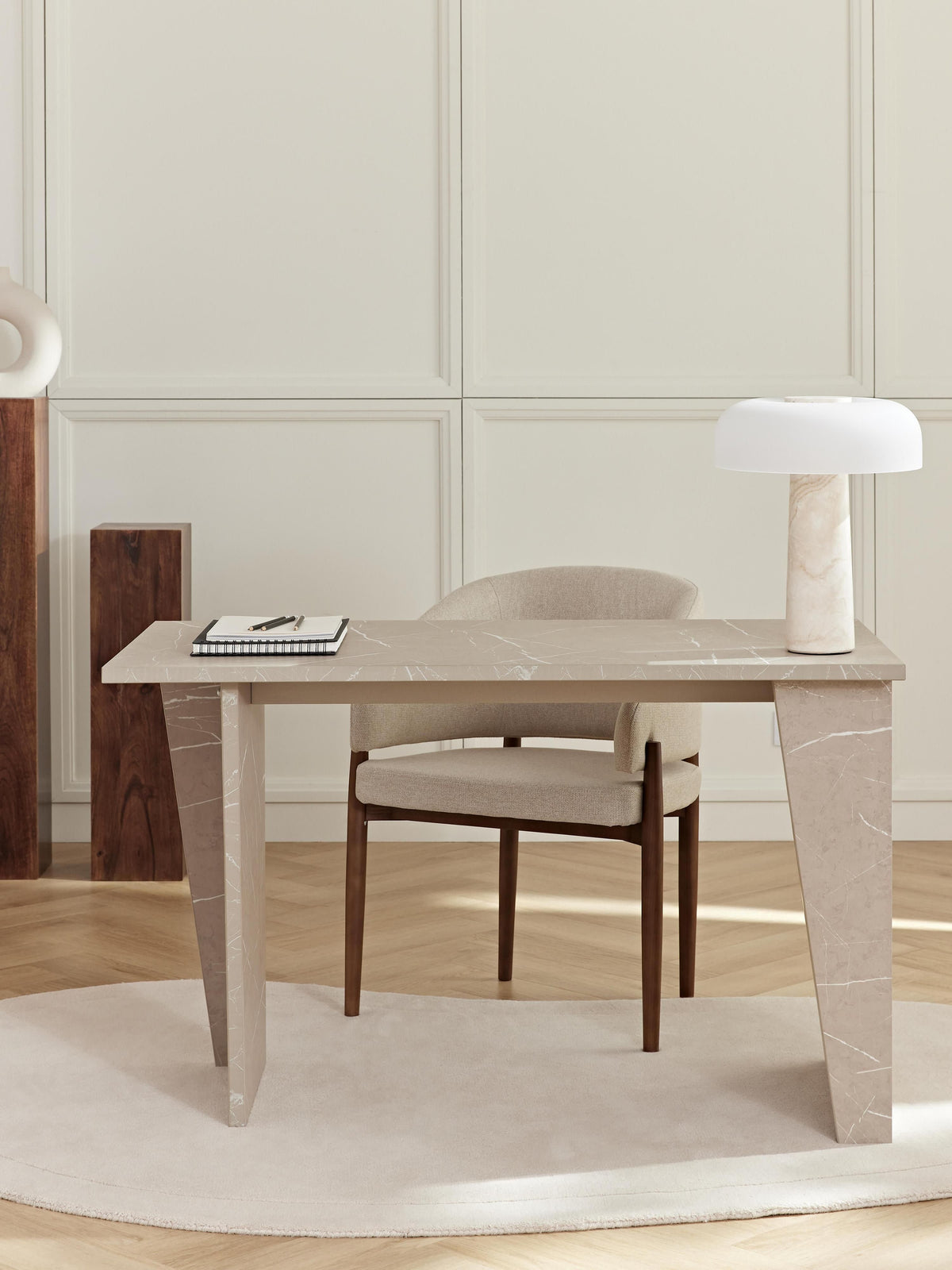 Liamforth Desk, Travertine Look