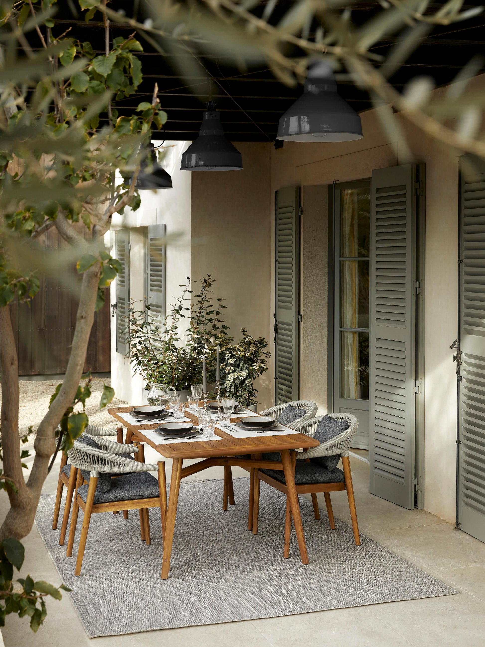 Marcolme Acacia Wood Garden Table, 180 x 90 cm