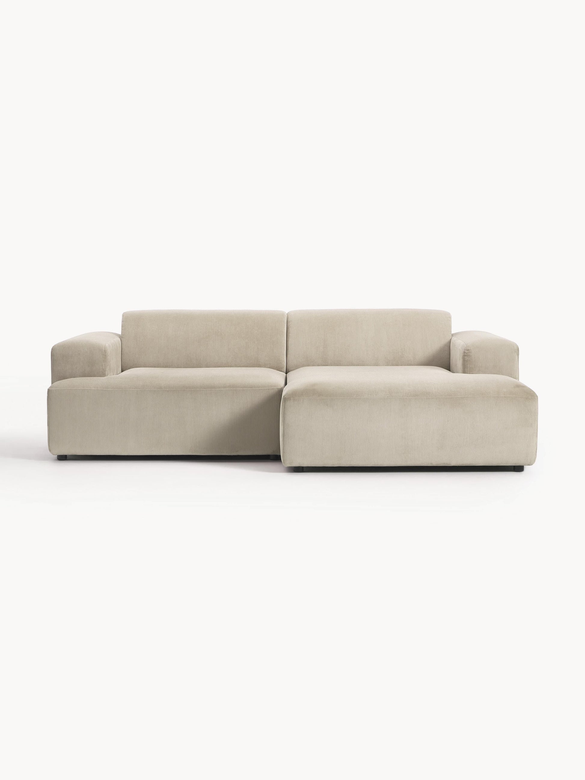 Melraine Corner Sofa in Corduroy, 3-Seater