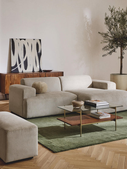 Melraine Corner Sofa in Corduroy, 3-Seater
