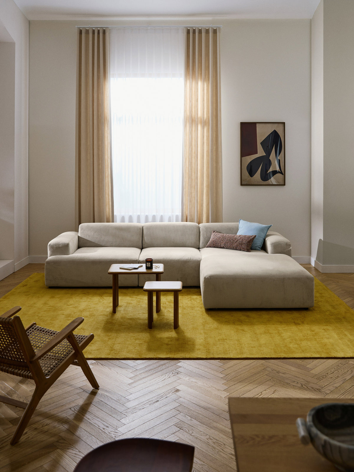 Melraine Corner Sofa in Corduroy (4-Seater)