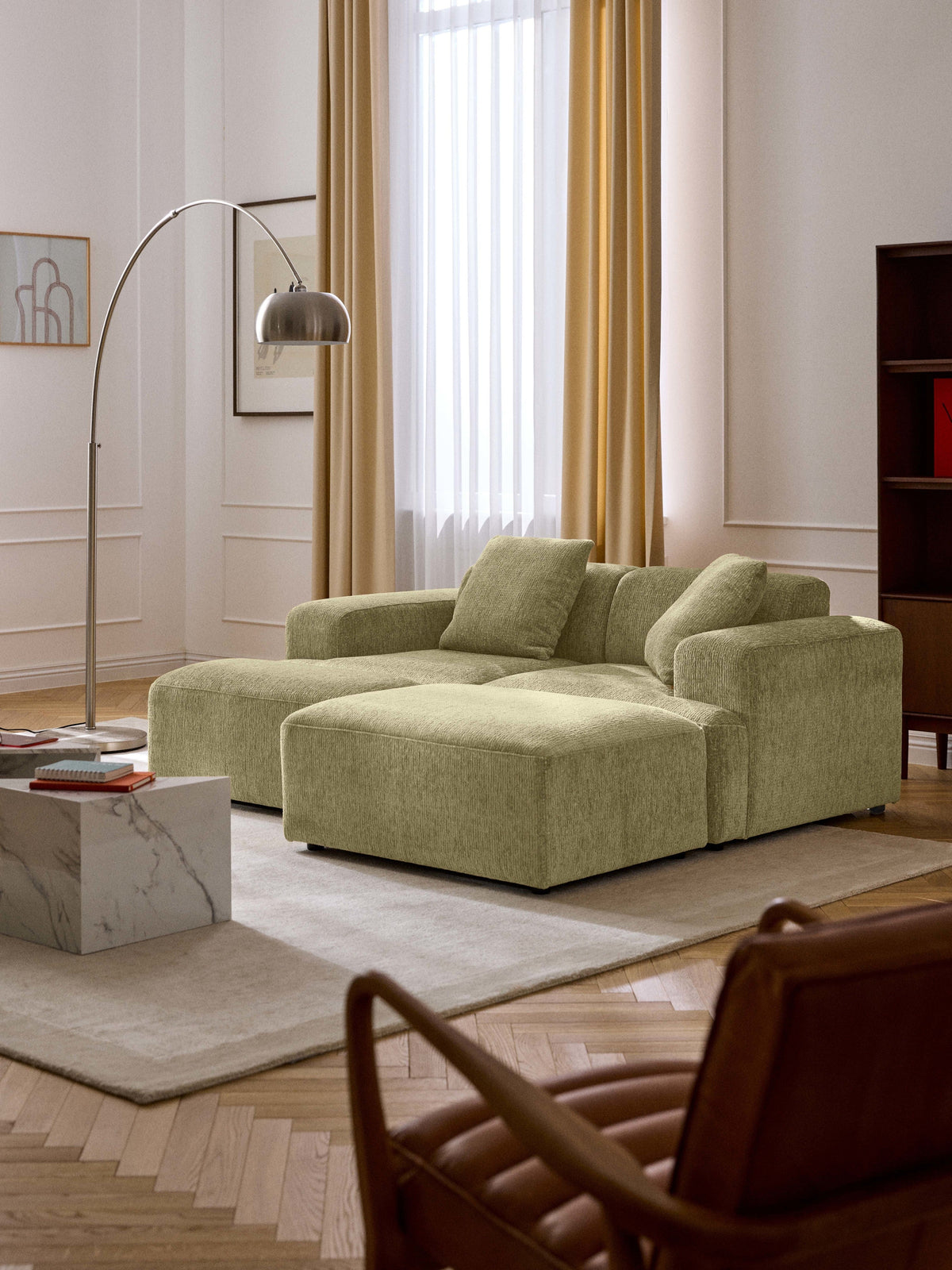 Melraine Ottoman, W 99 x D 72 cm