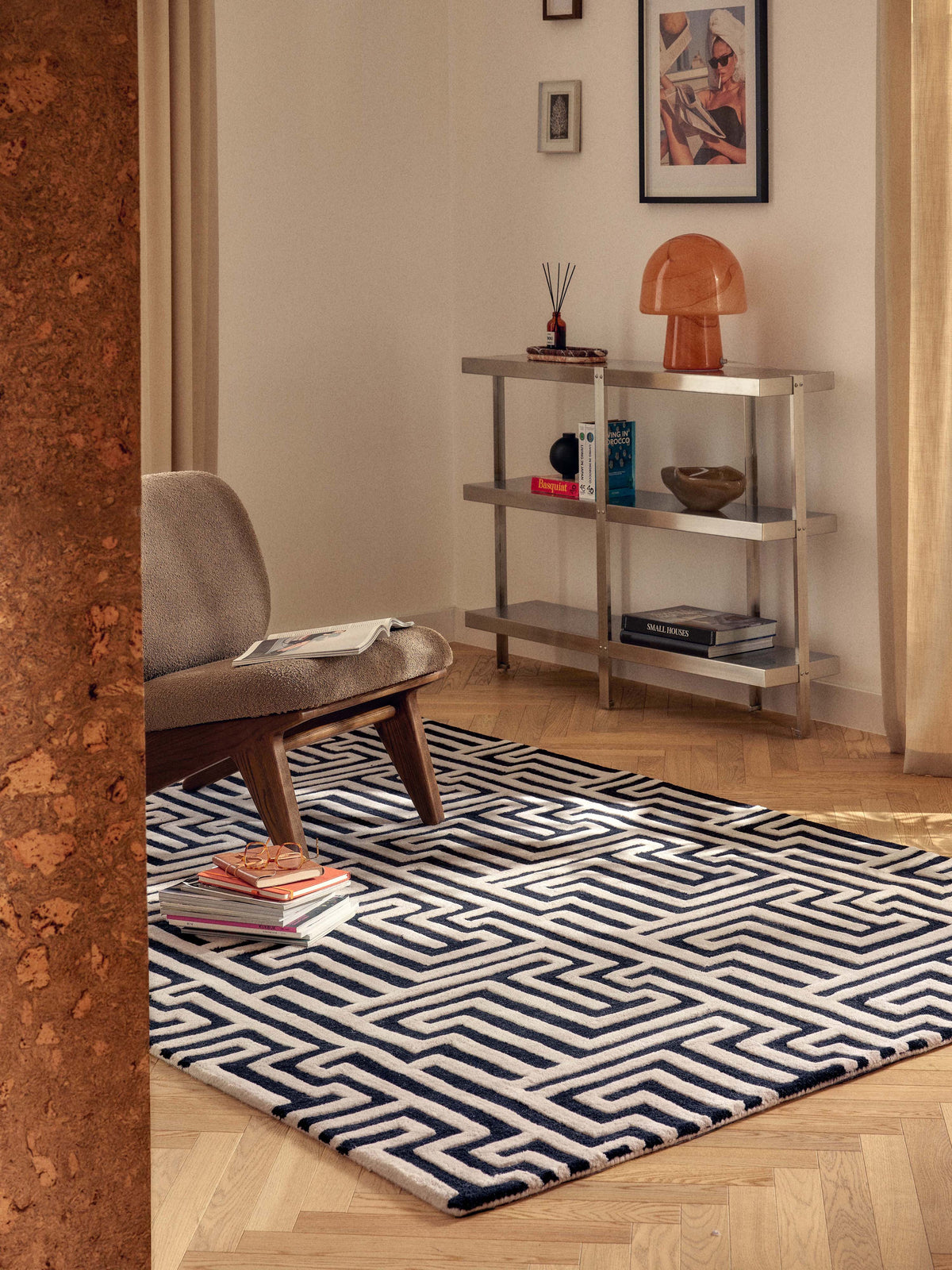 Montglas Wool Rug, Hand-Tufted, with Raised High-Low Texture