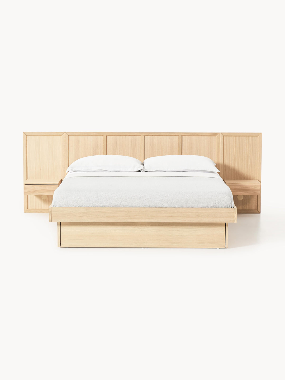 Nantorra Wooden Bed with Bedside Tables and Headboard