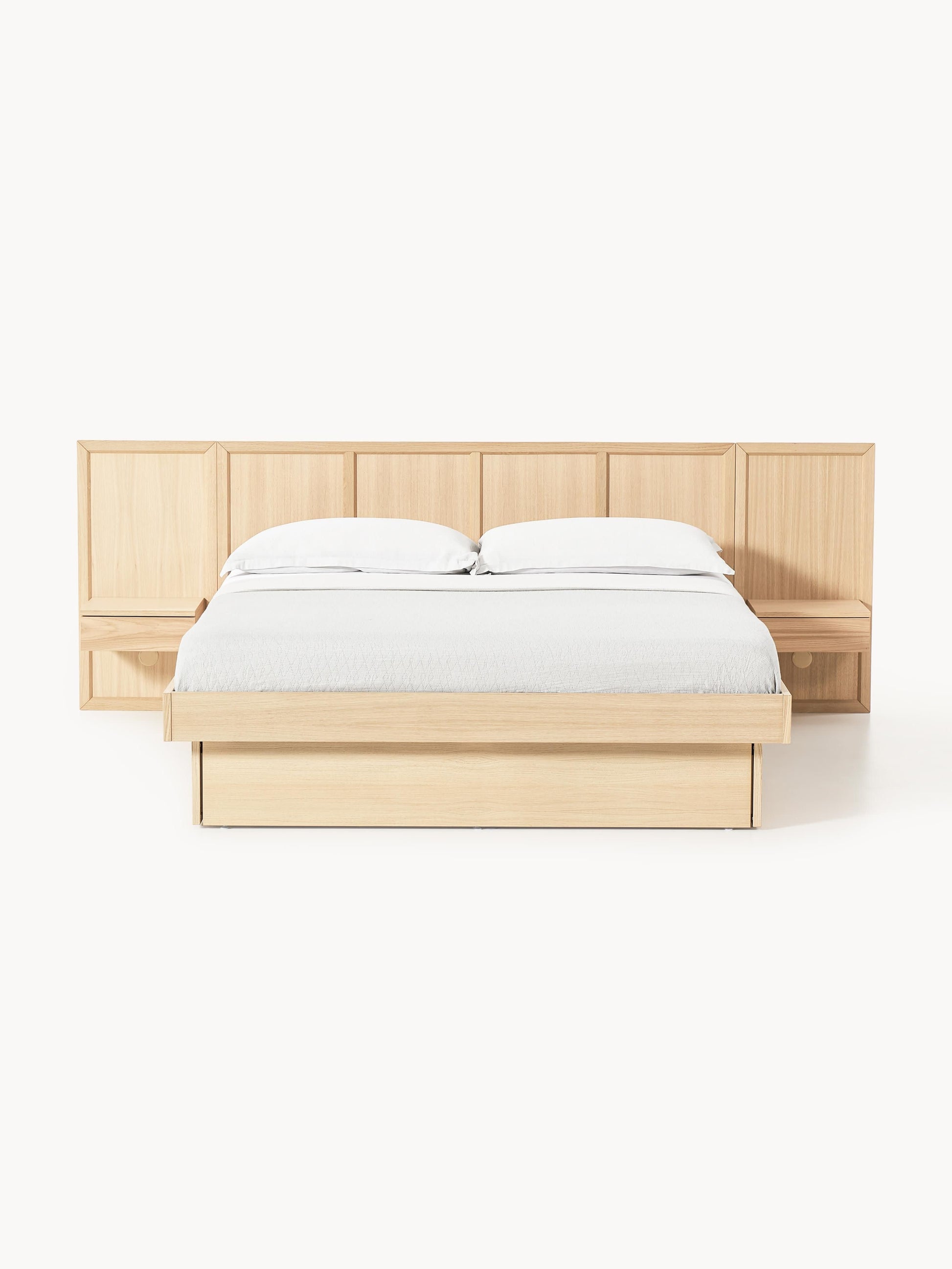Nantorra Wooden Bed with Bedside Tables and Headboard