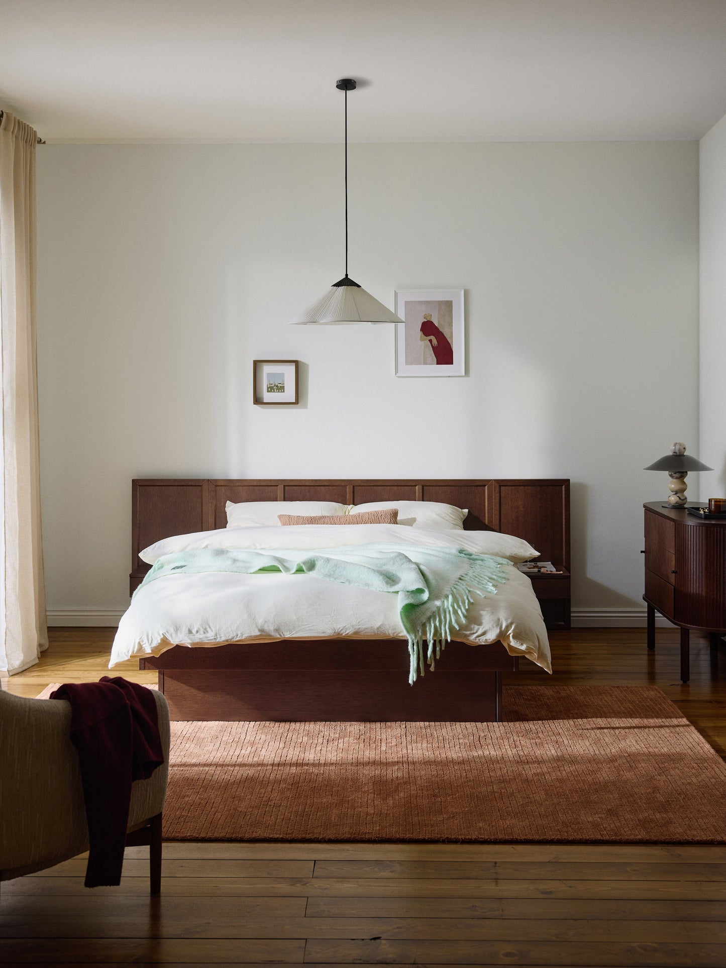 Nantorra Wooden Bed with Bedside Tables and Headboard