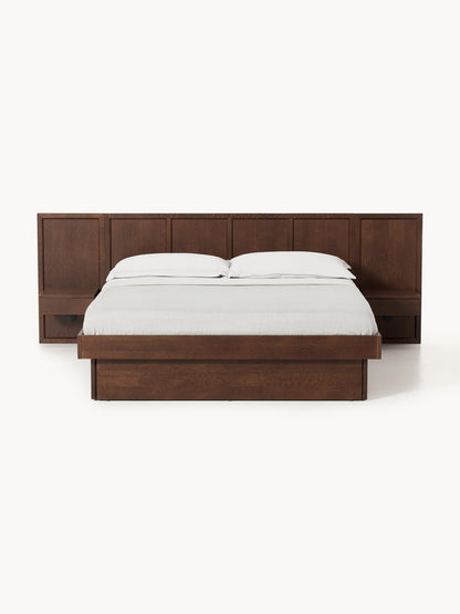 Nantorra Wooden Bed with Bedside Tables and Headboard