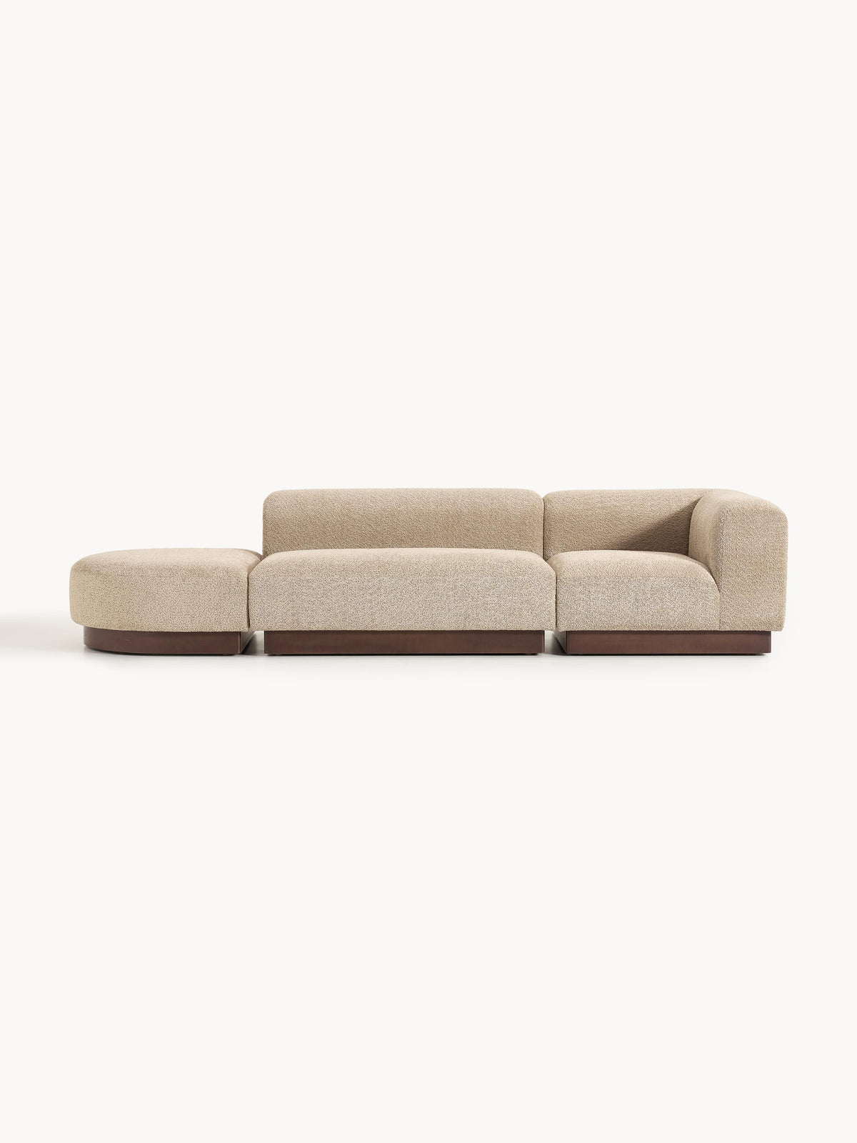 Natworth Modular Ottoman in Teddy Bouclé with Stool (Left/Right)