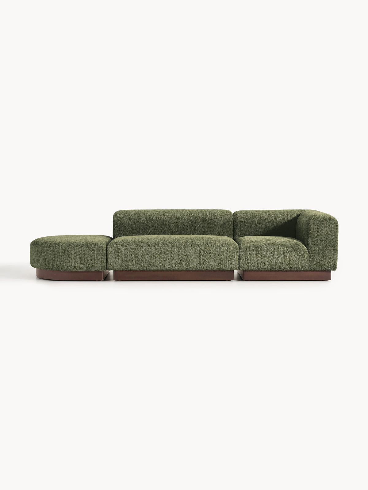 Natworth Modular Ottoman in Teddy Bouclé with Stool (Left/Right)