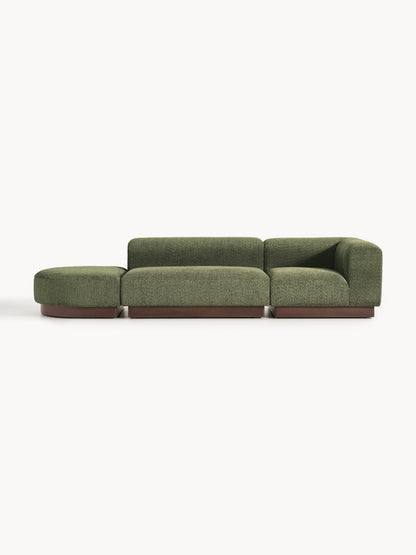Natworth Modular Ottoman in Teddy Bouclé with Stool (Left/Right)