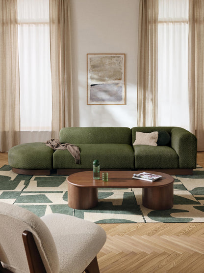 Natworth Modular Ottoman in Teddy Bouclé with Stool (Left/Right)