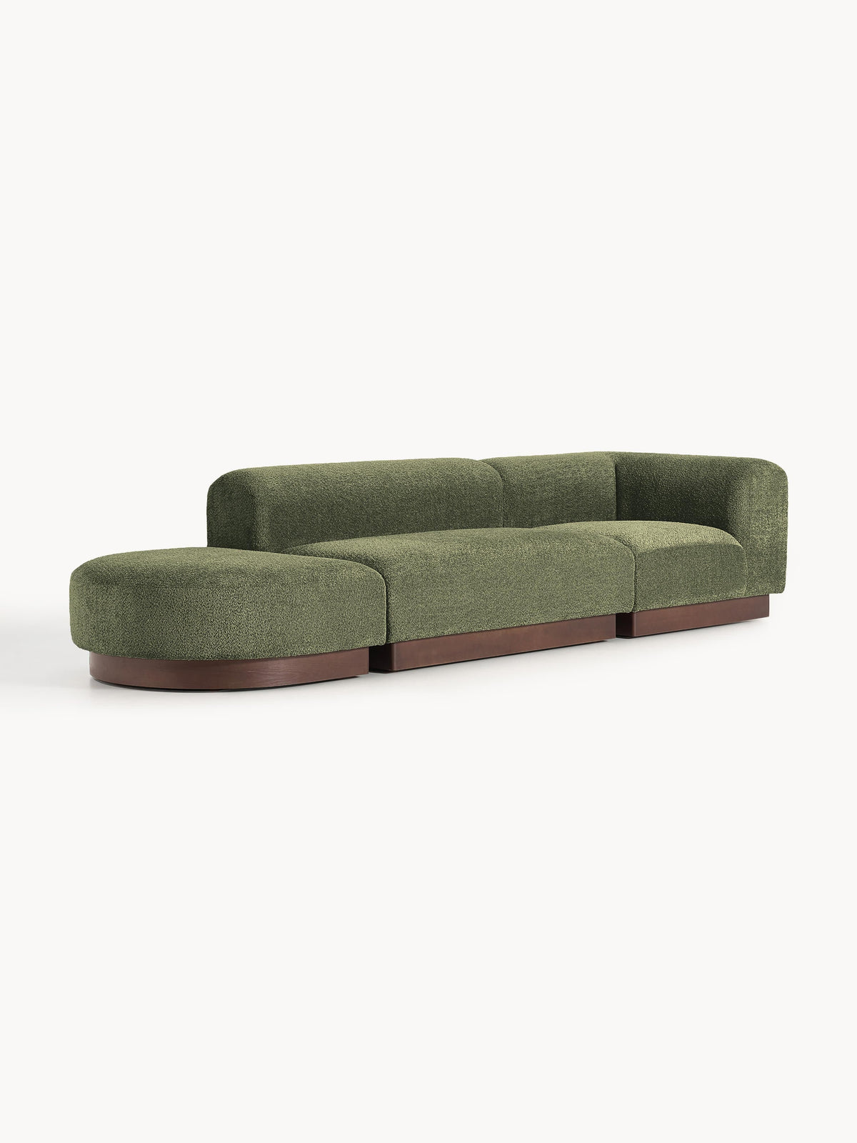 Natworth Modular Ottoman in Teddy Bouclé with Stool (Left/Right)
