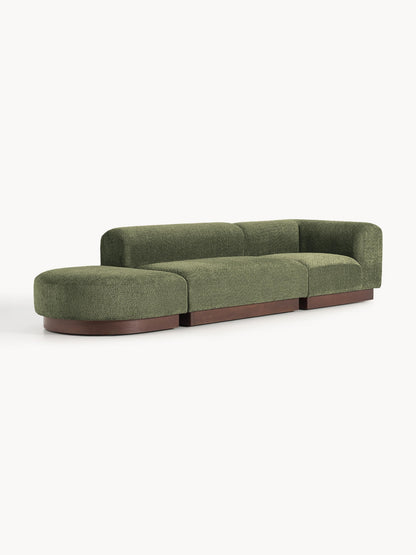 Natworth Modular Ottoman in Teddy Bouclé with Stool (Left/Right)