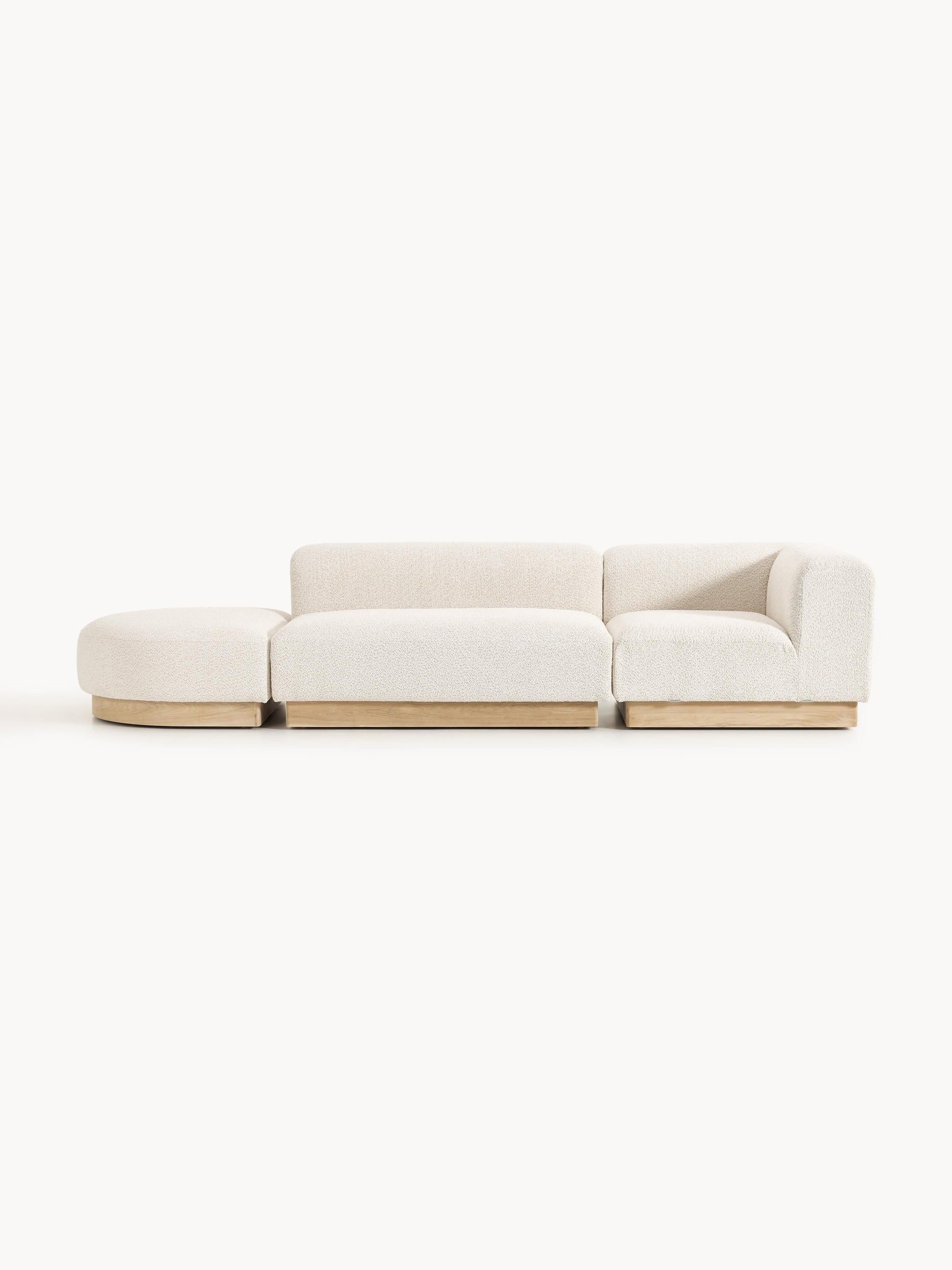 Natworth Modular Ottoman in Teddy Bouclé with Stool (Left/Right)