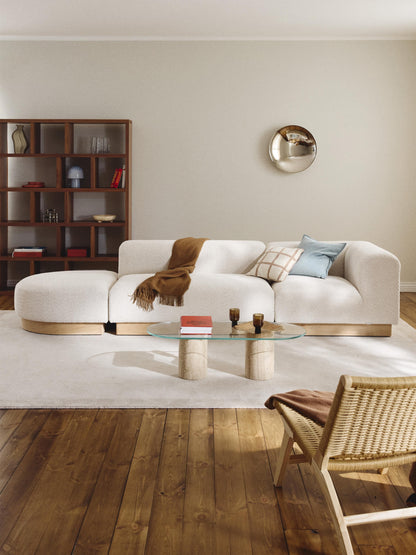 Natworth Modular Ottoman in Teddy Bouclé with Stool (Left/Right)