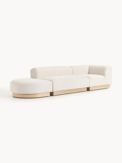 Natworth Modular Ottoman in Teddy Bouclé with Stool (Left/Right)