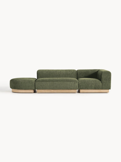 Natworth Modular Ottoman in Teddy Bouclé with Stool (Left/Right)