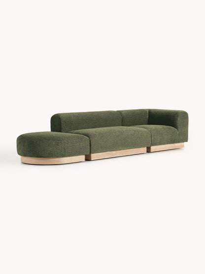 Natworth Modular Ottoman in Teddy Bouclé with Stool (Left/Right)