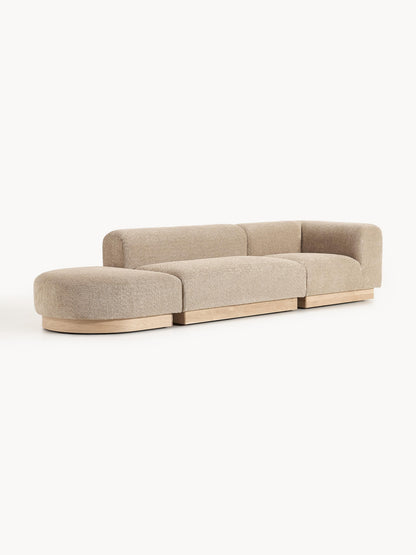 Natworth Modular Ottoman in Teddy Bouclé with Stool (Left/Right)