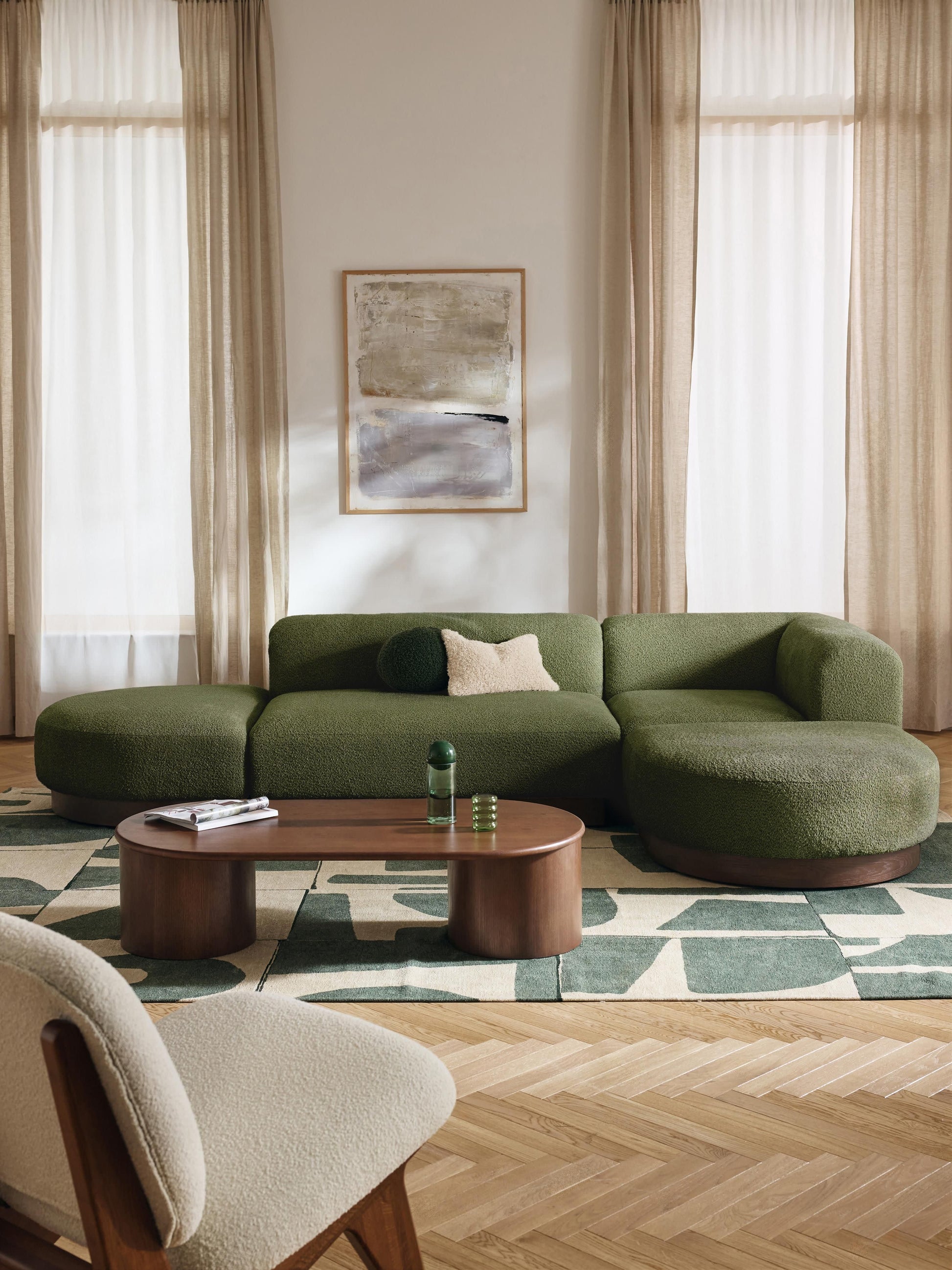 Natworth Modular Teddy Bouclé Corner Sofa