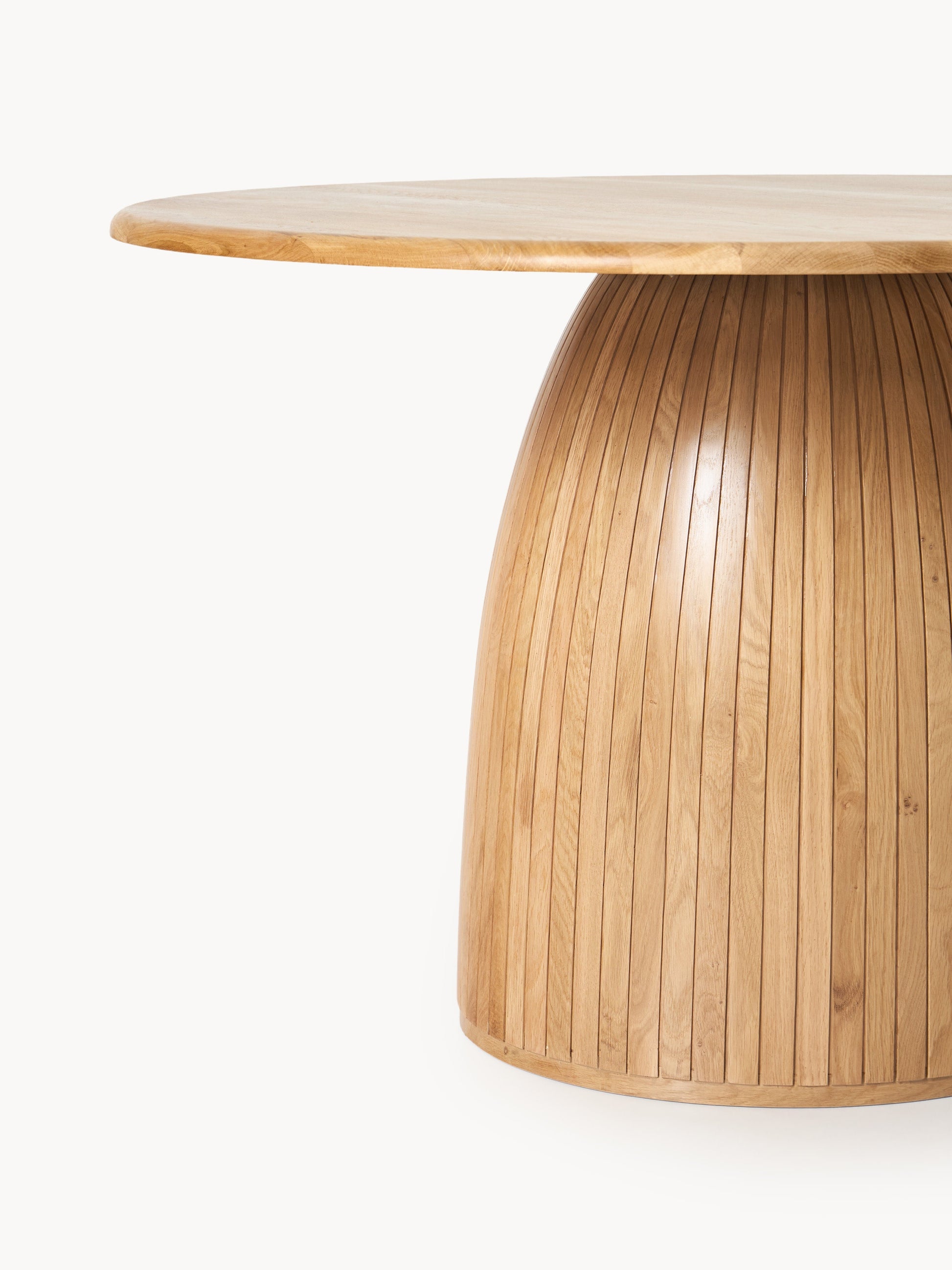 Nelviro Round Dining Table with Fluted Texture, in Various Sizes